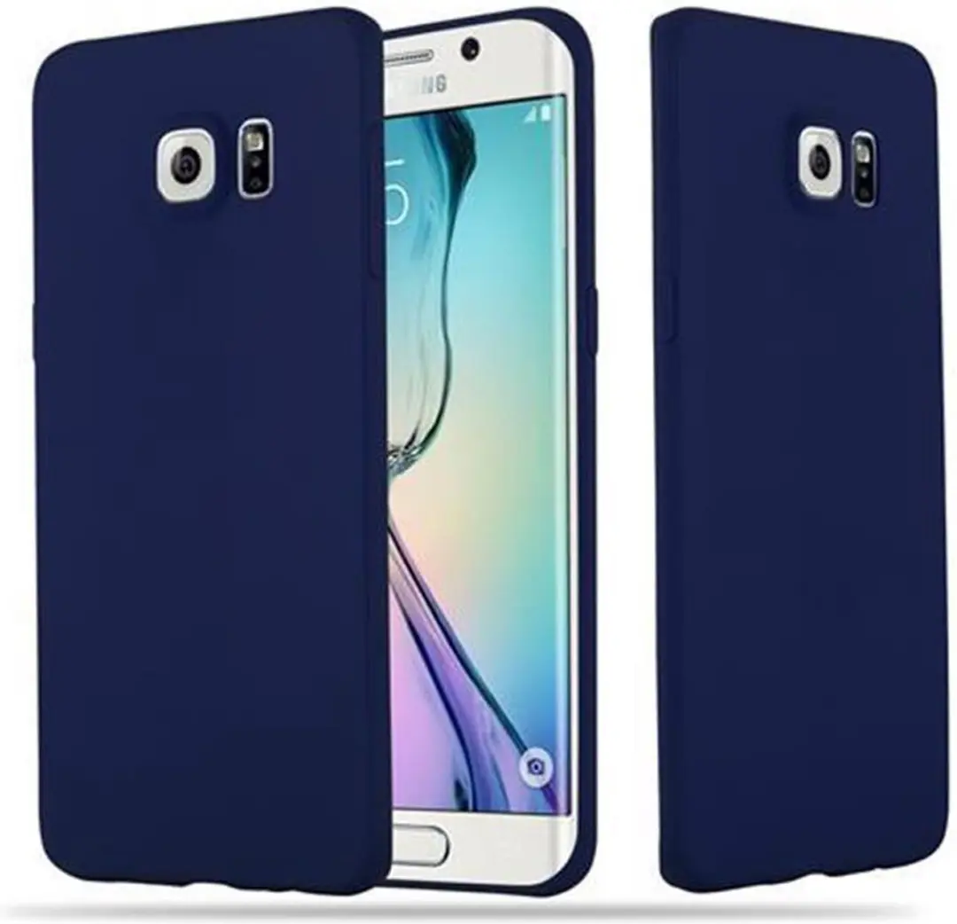 Cadorabo Hoesje geschikt voor Samsung Galaxy S6 EDGE in CANDY DONKER BLAUW