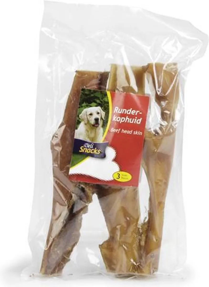 Beeztees Runderkophuid Hondensnack 3x20cm - 3 Stuks