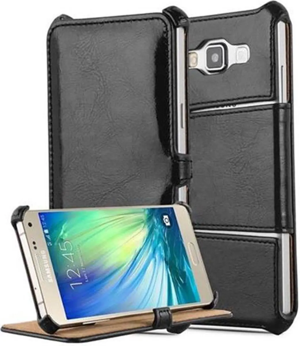 Cadorabo Hoesje geschikt voor Samsung Galaxy A3 2015 in PIANO ZWART