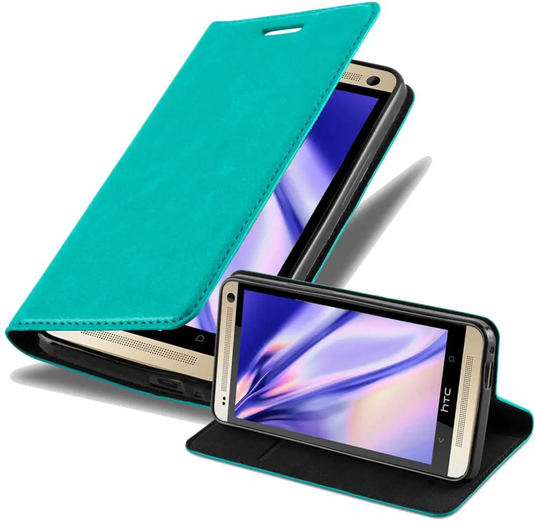 Cadorabo Hoesje geschikt voor HTC ONE M7 in BENZINE TURKOOIS