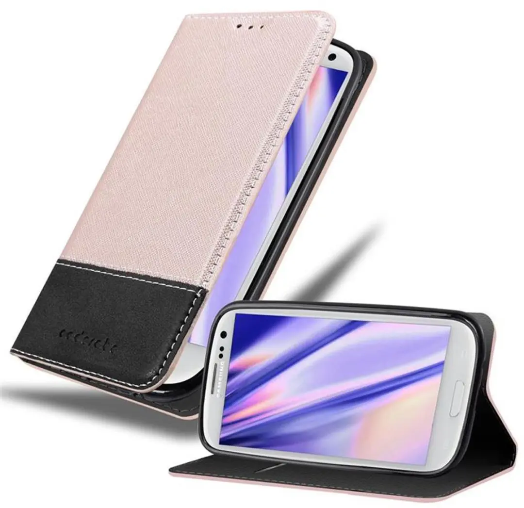 Cadorabo Hoesje geschikt voor Samsung Galaxy S3 / S3 NEO in ROSE GOUD ZWART