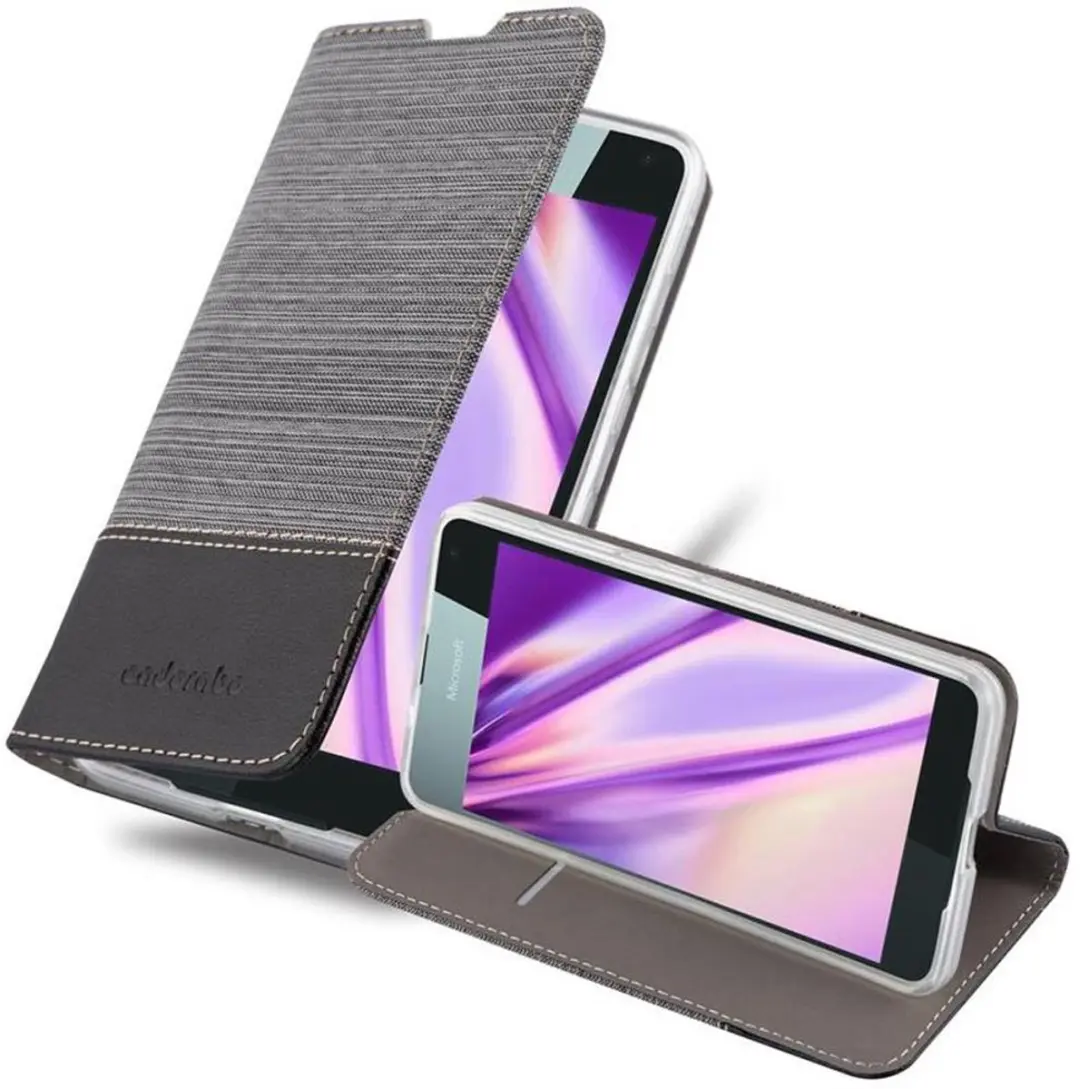 Cadorabo Hoesje geschikt voor Nokia Lumia 650 in GRIJS ZWART