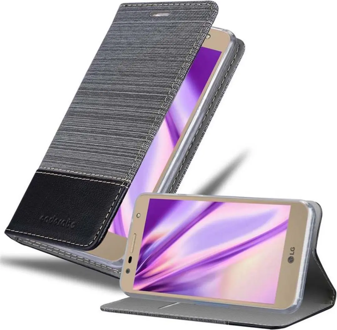 Cadorabo Hoesje geschikt voor LG X POWER 2 in GRIJS ZWART