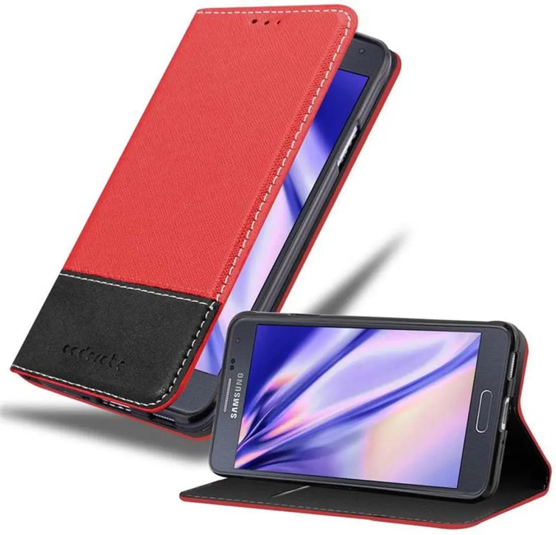 Cadorabo Hoesje geschikt voor Samsung Galaxy ALPHA in ROOD ZWART