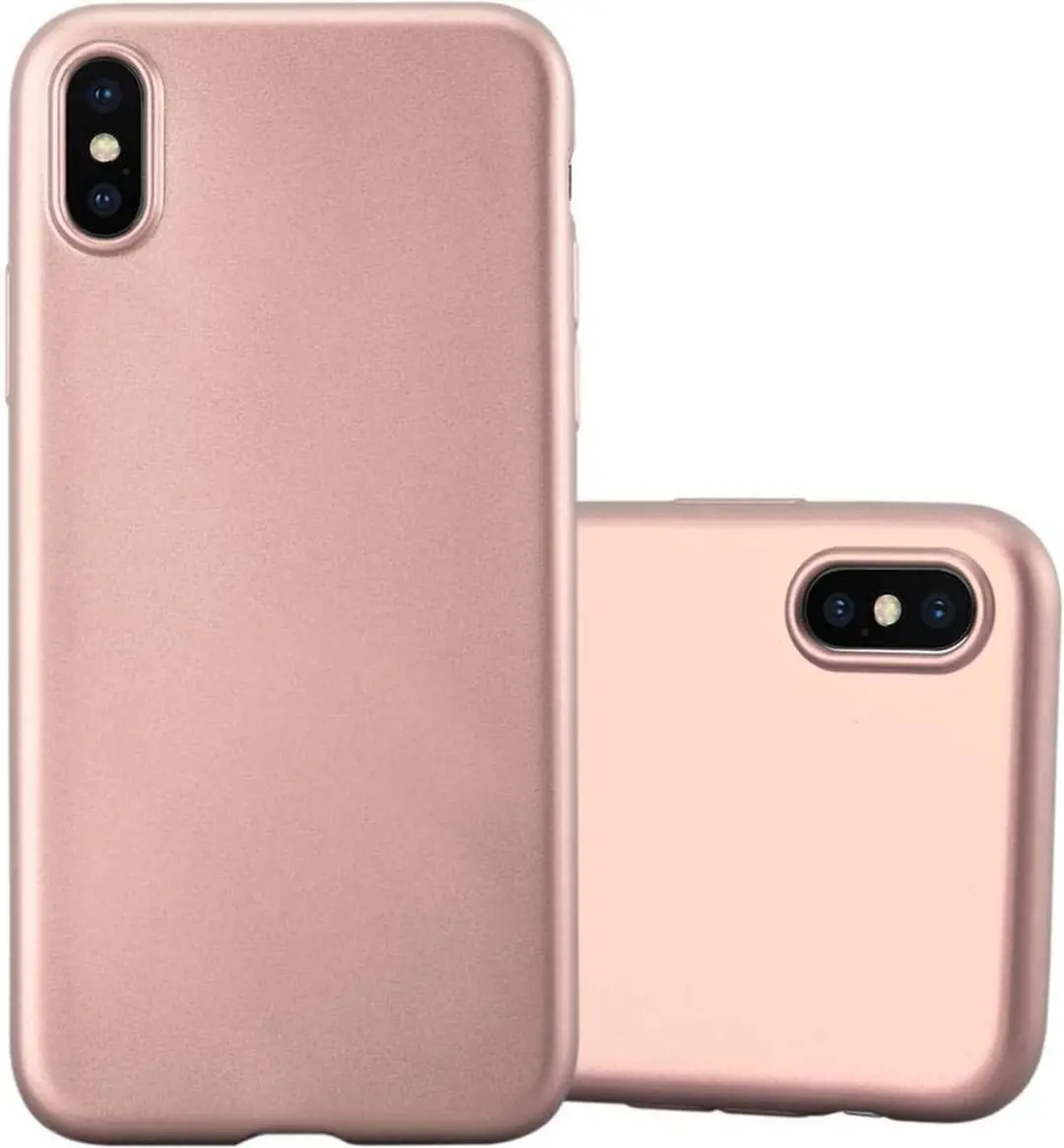 Cadorabo Hoesje geschikt voor Apple iPhone X / XS in METALLIC ROSE GOUD