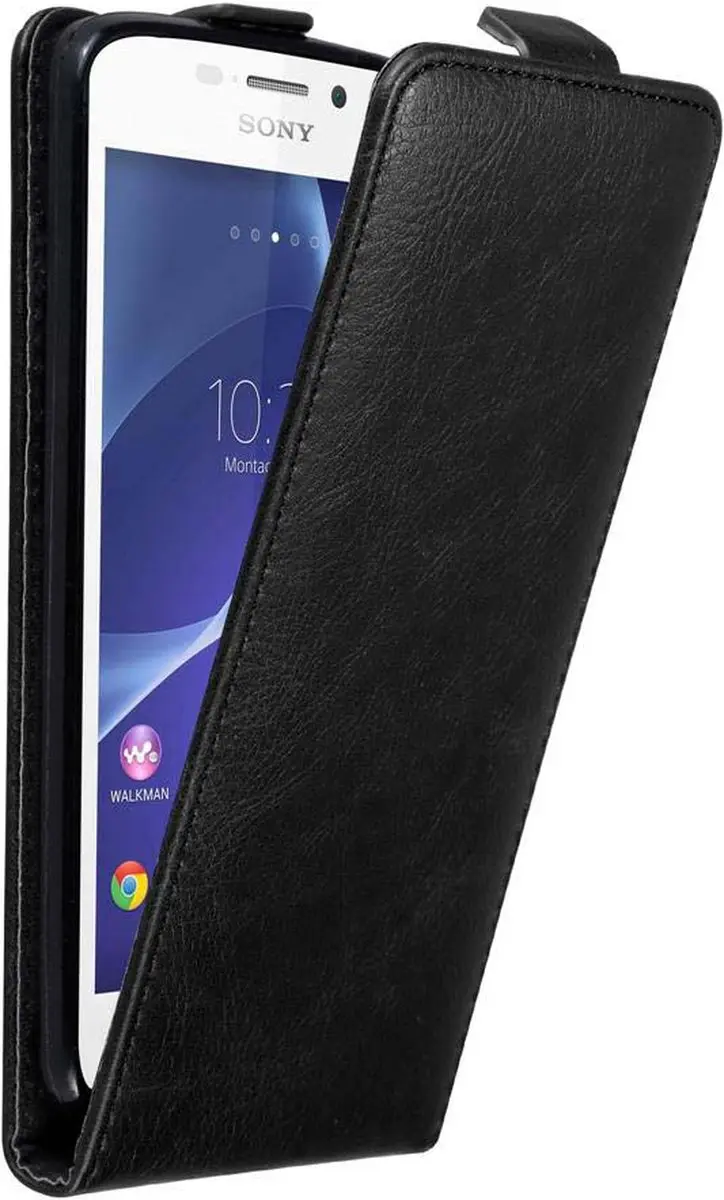Cadorabo Hoesje geschikt voor Sony Xperia M2 / M2 AQUA in ZWARTE NACHT