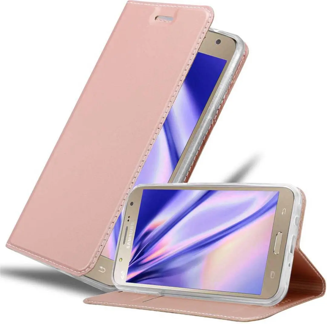 Cadorabo Hoesje geschikt voor Samsung Galaxy J7 2015 in CLASSY ROSE GOUD