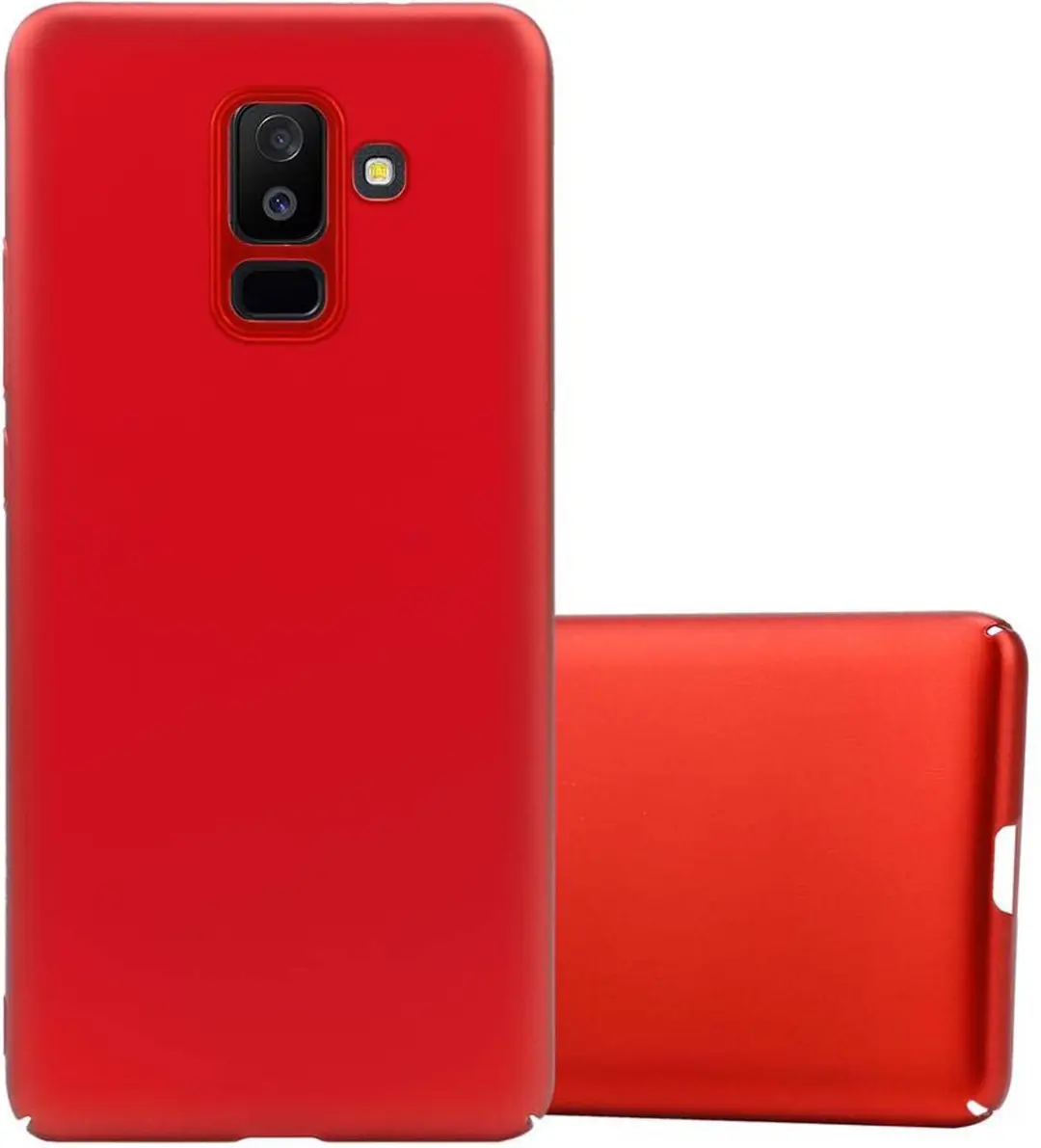 Cadorabo Hoesje geschikt voor Samsung Galaxy A6 PLUS 2018 in METAAL ROOD