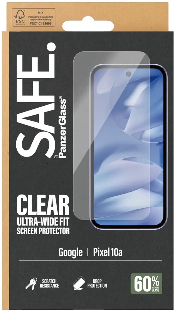 SAFE by PanzerGlass Ultra-Wide Fit Screenprotector Google Pixel 10a - afbeelding 4 van 4