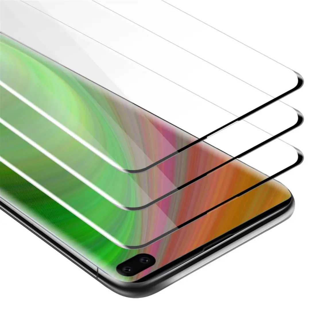 Cadorabo 3x Screenprotector geschikt voor Samsung Galaxy S10 PLUS Volledig scher