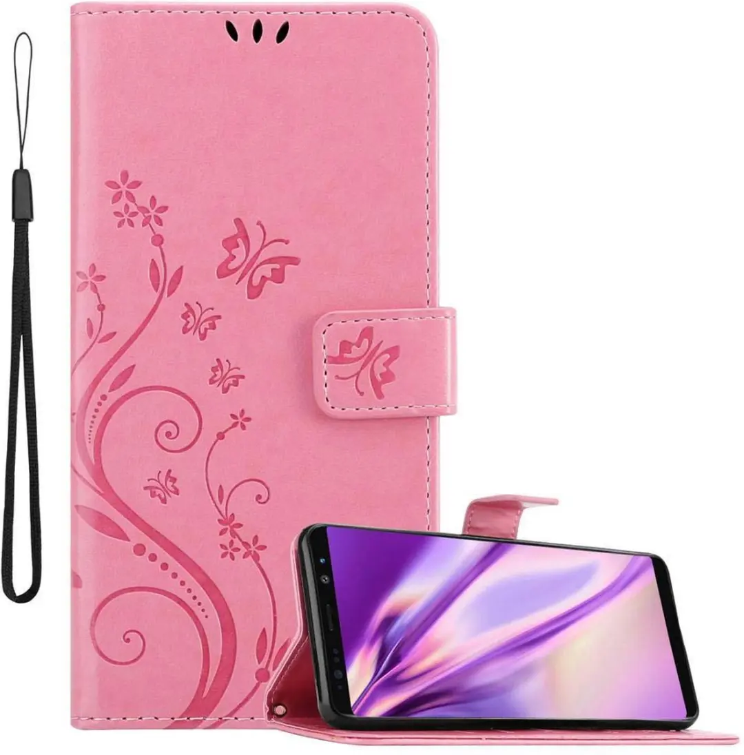 Cadorabo Hoesje geschikt voor Samsung Galaxy NOTE 8 in BLOEMEN ROZE