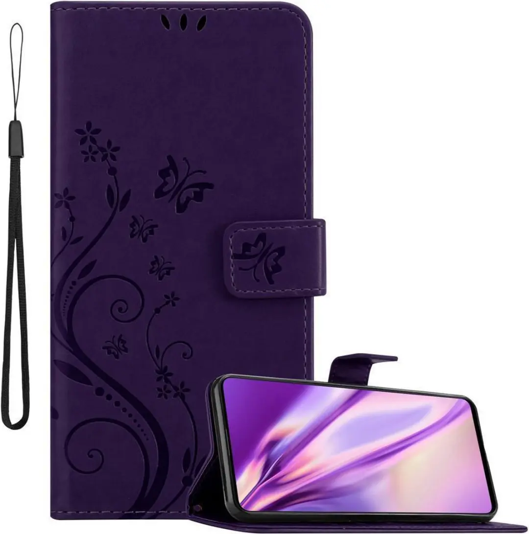 Cadorabo Hoesje geschikt voor Samsung Galaxy A71 4G in BLOEMEN DONKER PAARS