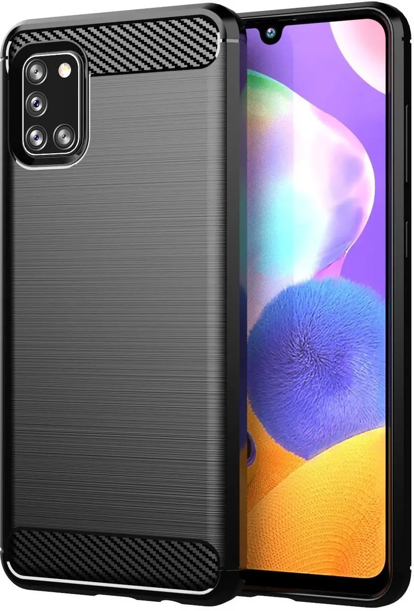 Cadorabo Hoesje geschikt voor Samsung Galaxy A31 in Brushed Zwart