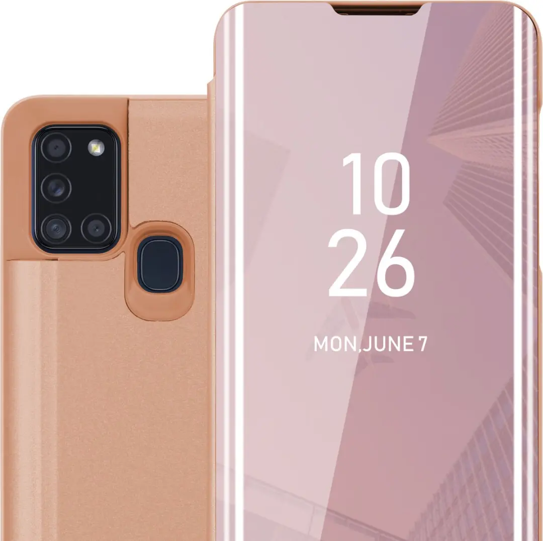 Cadorabo Hoesje geschikt voor Samsung Galaxy A21s in KUNZIET ROZE