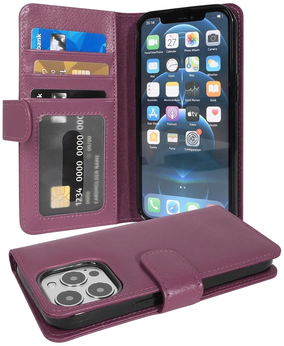 Cadorabo Hoesje geschikt voor Apple iPhone 13 PRO MAX in BORDEAUX PAARS