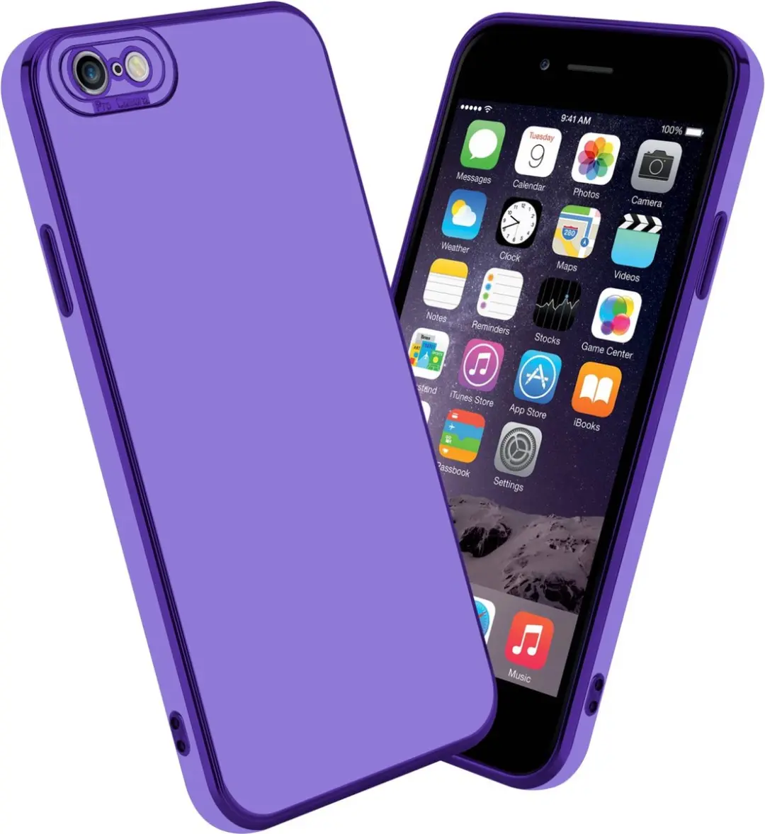 Cadorabo Hoesje geschikt voor Apple iPhone 6 PLUS / 6S PLUS in Glossy Paars