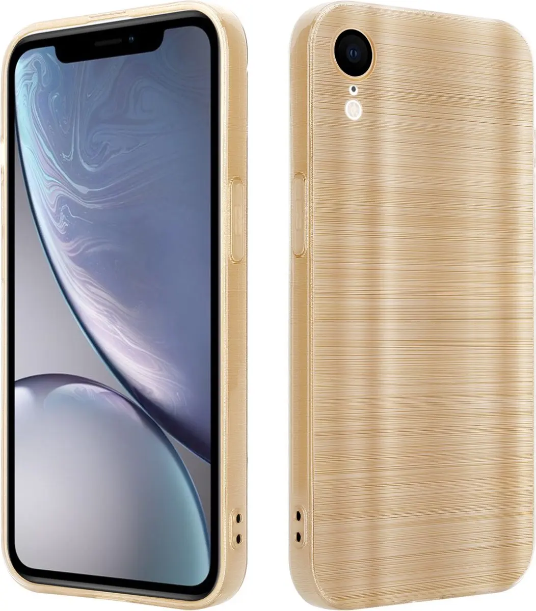 Cadorabo Hoesje geschikt voor Apple iPhone XR in Brushed Goud
