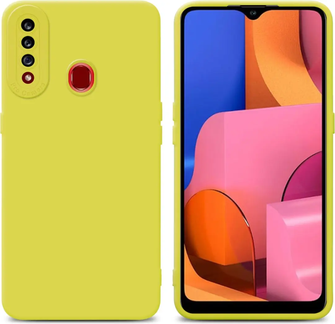 Cadorabo Hoesje geschikt voor Samsung Galaxy A20s in FLUID GEEL