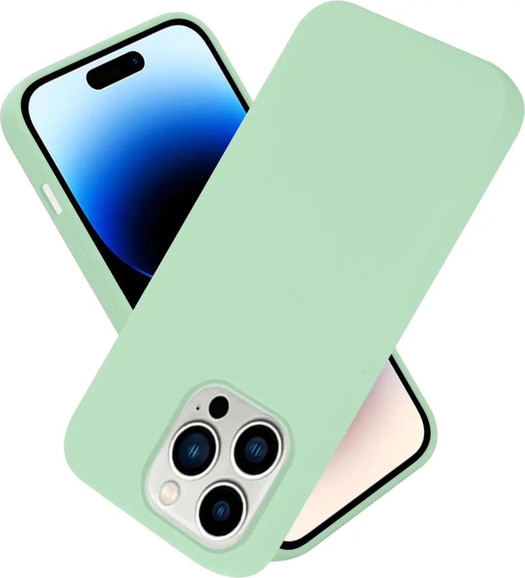 Cadorabo Hoesje geschikt voor Apple iPhone 14 PRO in LIQUID LICHT GROEN