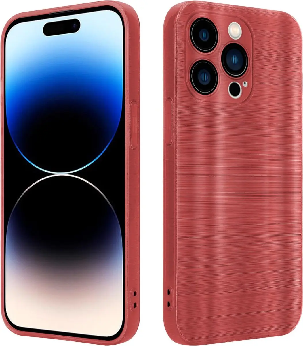 Cadorabo Hoesje geschikt voor Apple iPhone 14 PRO in Brushed Rood