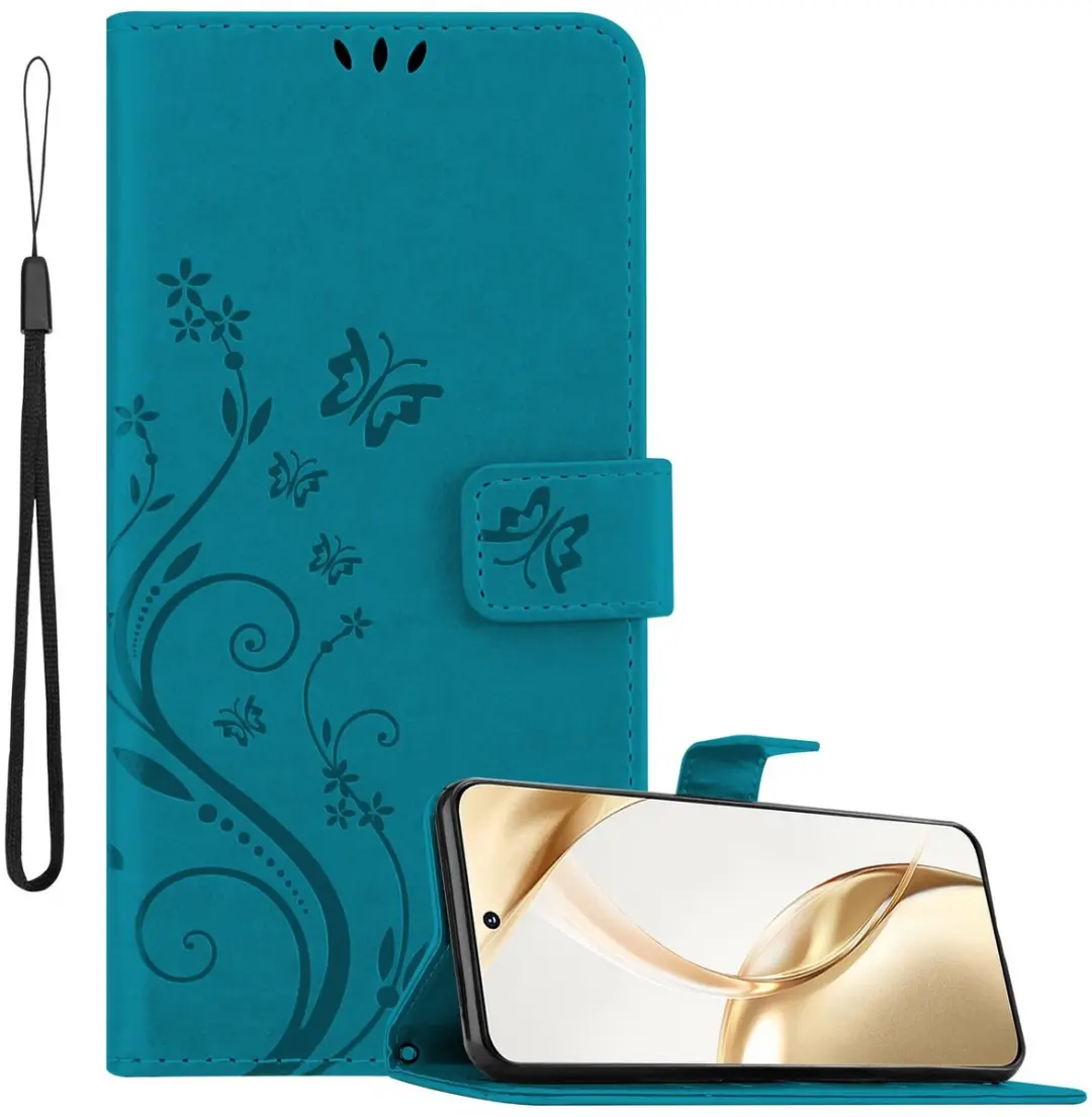 Cadorabo Hoesje geschikt voor Honor 200 in BLOEMEN BLAUW