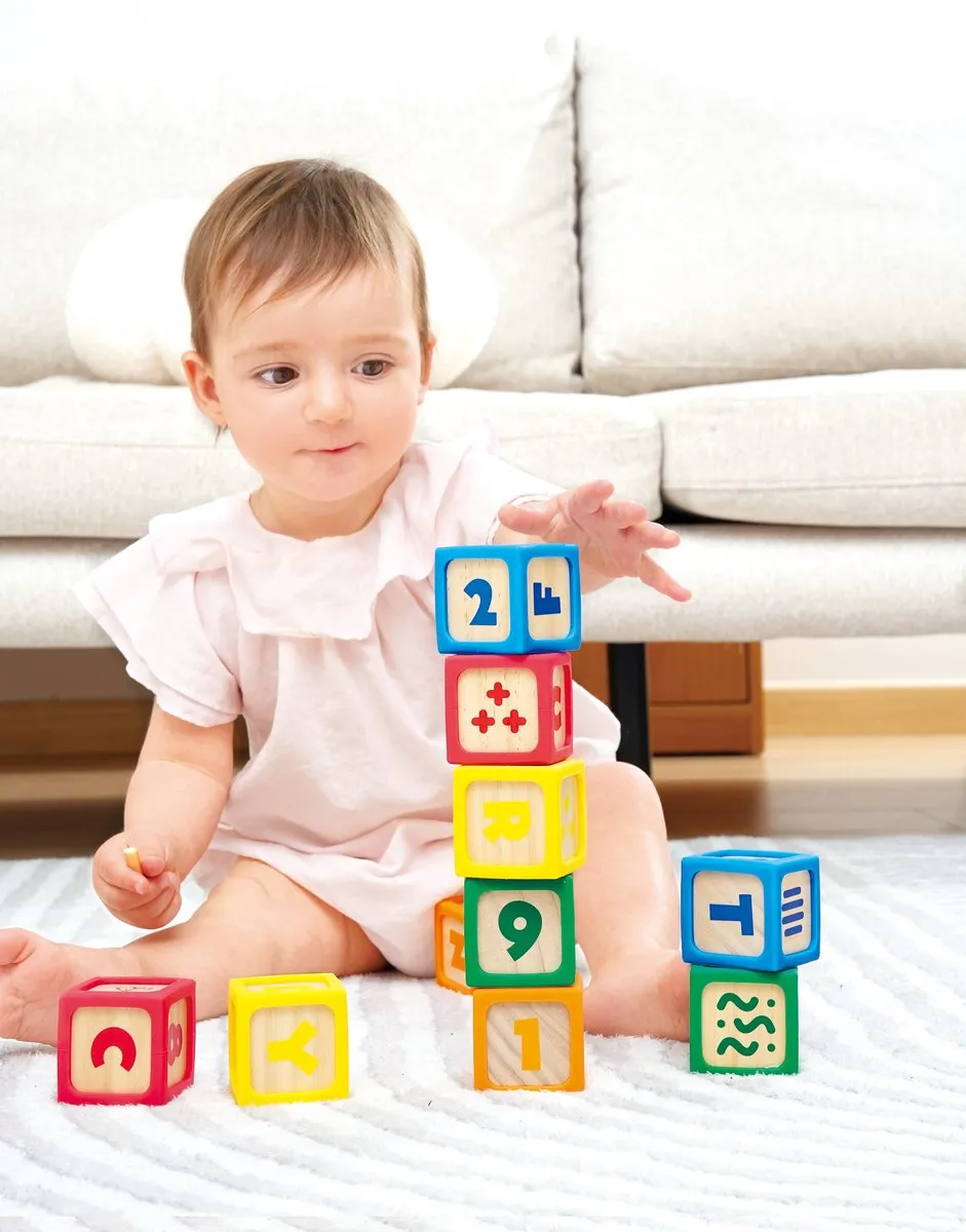Hape Grip-n-Stack Blokken - 10-delig - Verschillende kleuren