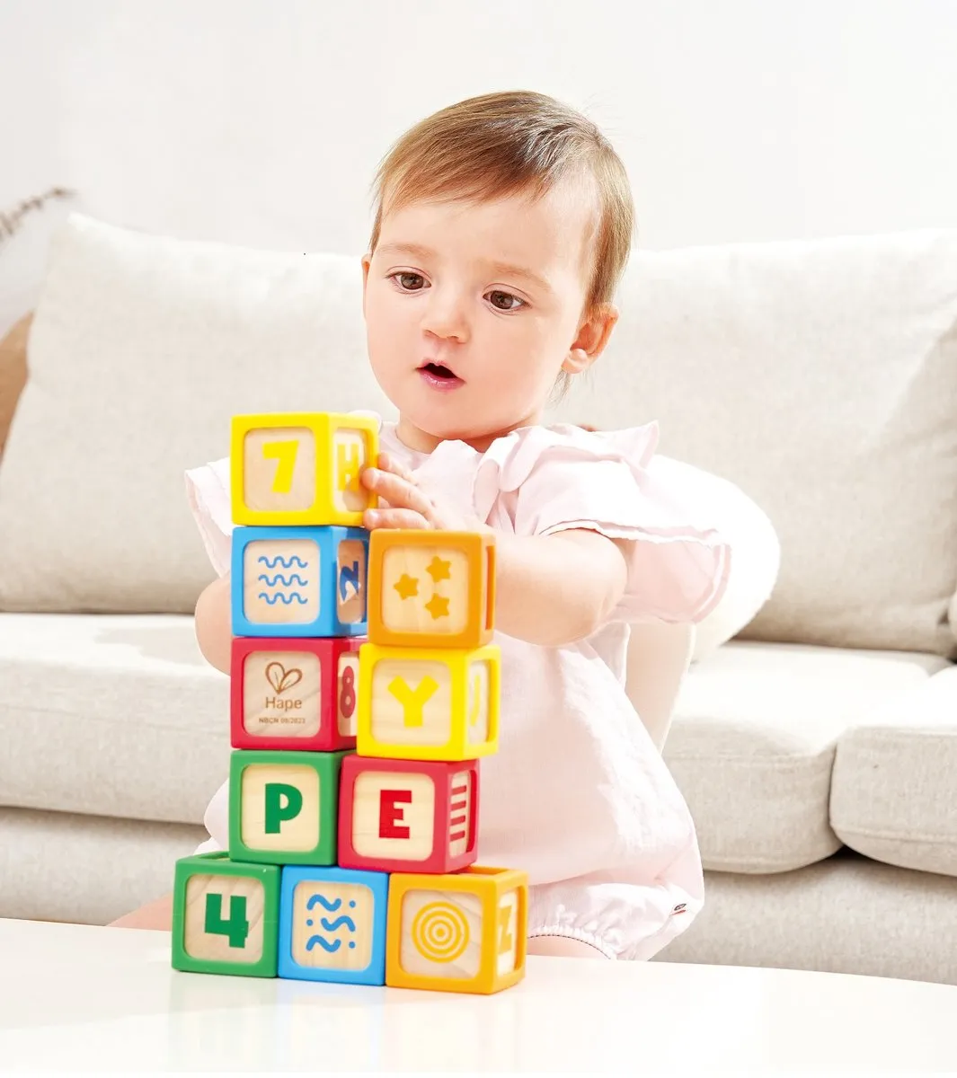 Hape Grip-n-Stack Blokken - 10-delig - Verschillende kleuren