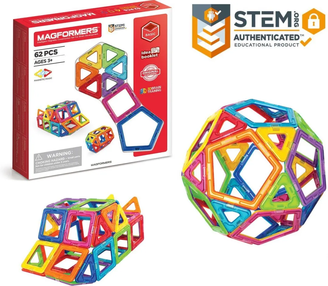 Magformers Basic Set 62-delig Magnetisch Bouwset