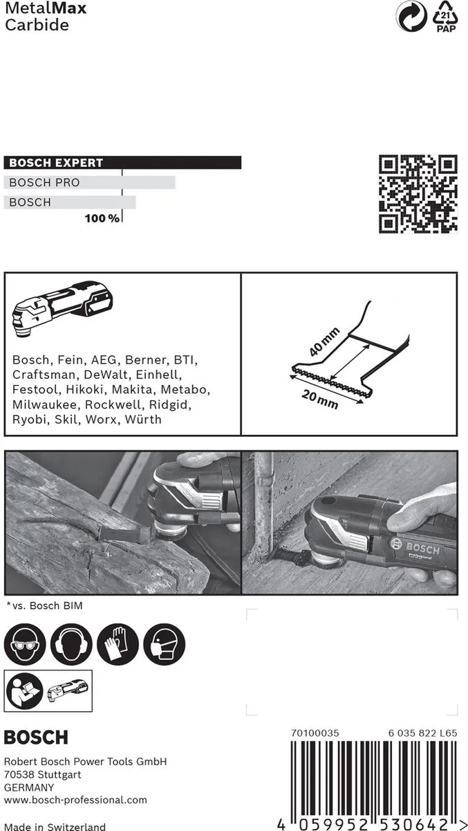 Bosch Professional EXPERT Starlock AIZ 20 AIT Zaagblad Metaal 20x40mm - afbeelding 4 van 6