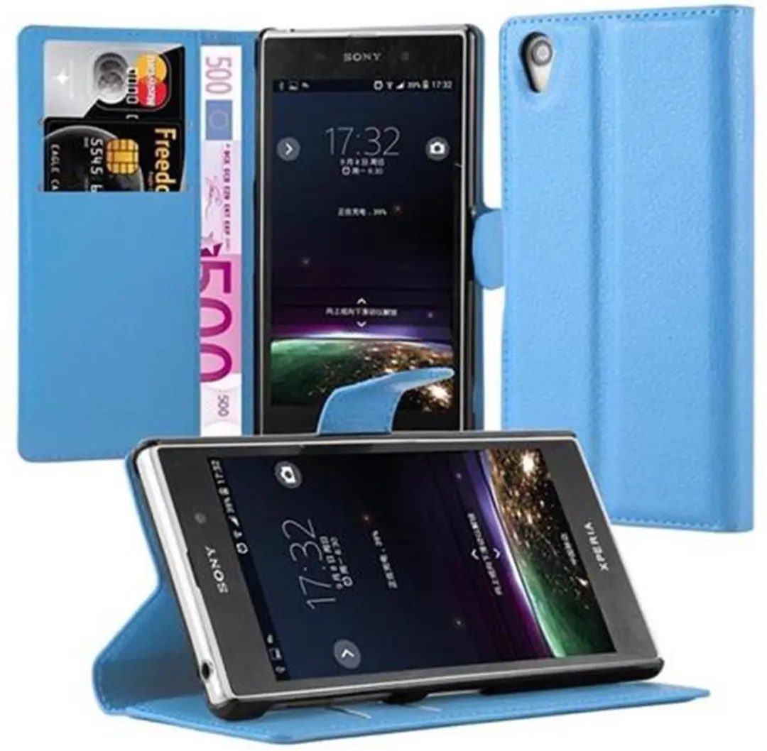 Cadorabo Hoesje geschikt voor Sony Xperia Z1 in PASTEL BLAUW