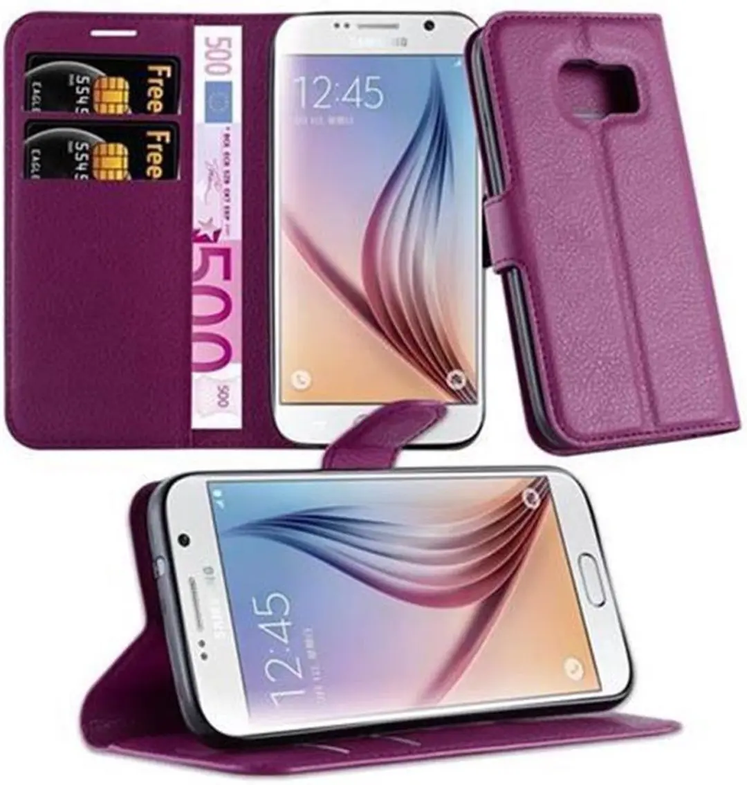 Cadorabo Hoesje geschikt voor Samsung Galaxy S7 in MANGAAN PAARS - Beschermhoes met magnetische sluiting, standfunctie en kaartvakje Book Case Cover Etui