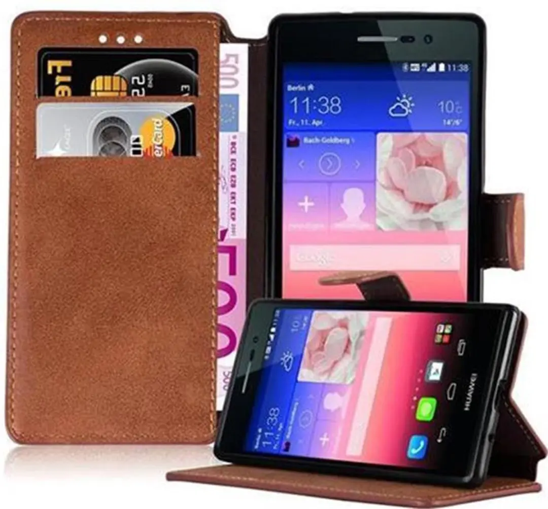 Cadorabo Hoesje geschikt voor Huawei ASCEND P7 in MAT BRUIN
