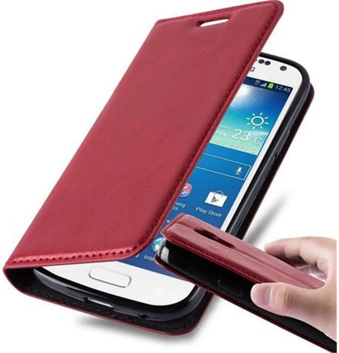 Cadorabo Hoesje geschikt voor Samsung Galaxy S4 MINI in APPEL ROOD