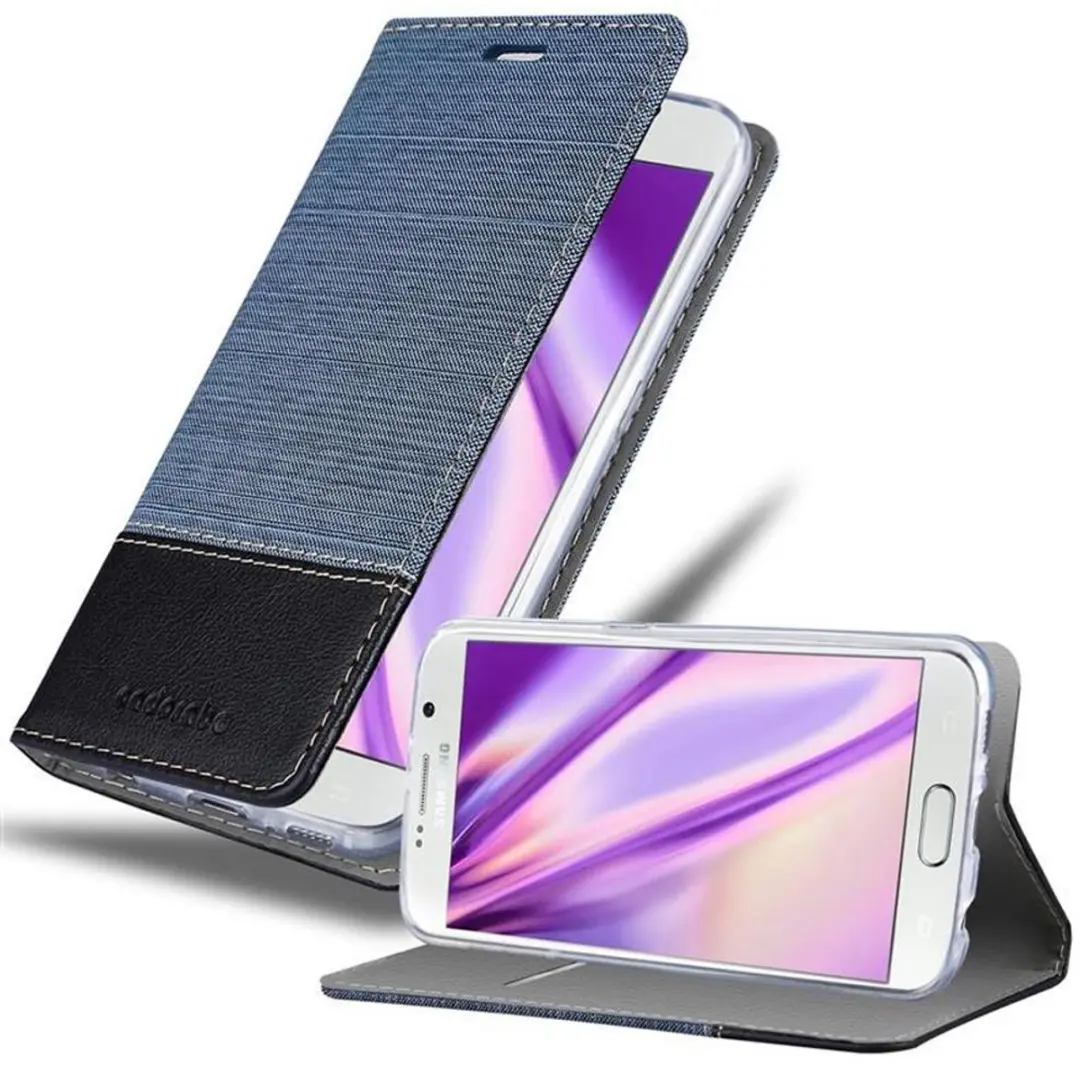 Cadorabo Hoesje geschikt voor Samsung Galaxy S6 in DONKERBLAUW ZWART