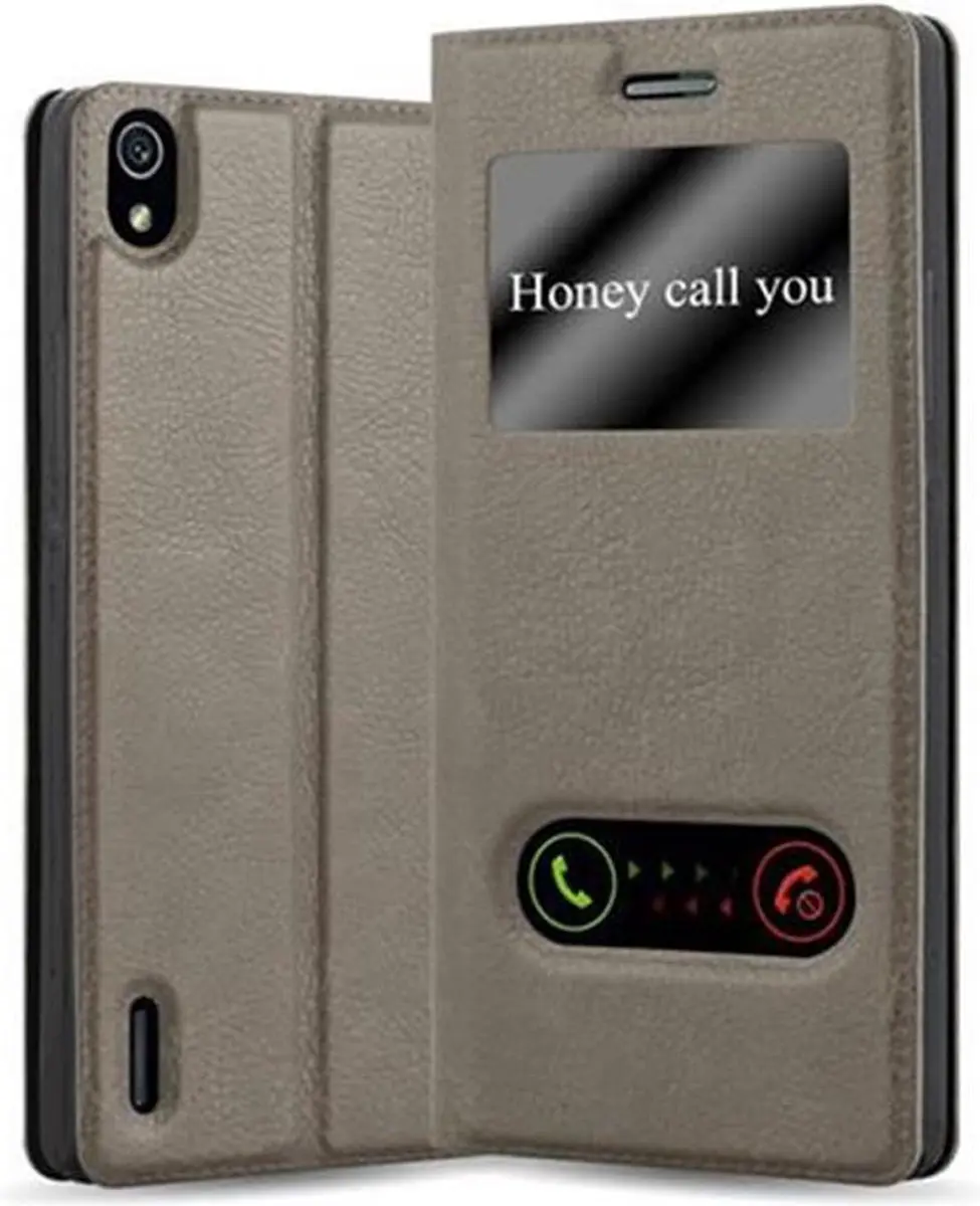 Cadorabo Hoesje geschikt voor Huawei ASCEND P7 in STEEN BRUIN