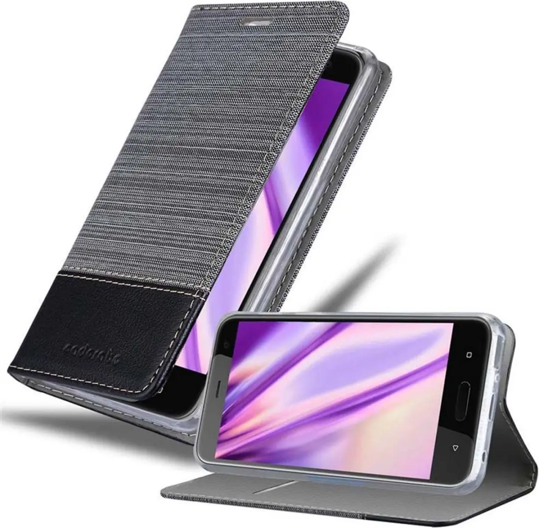 Cadorabo Hoesje geschikt voor HTC U11 LIFE in GRIJS ZWART