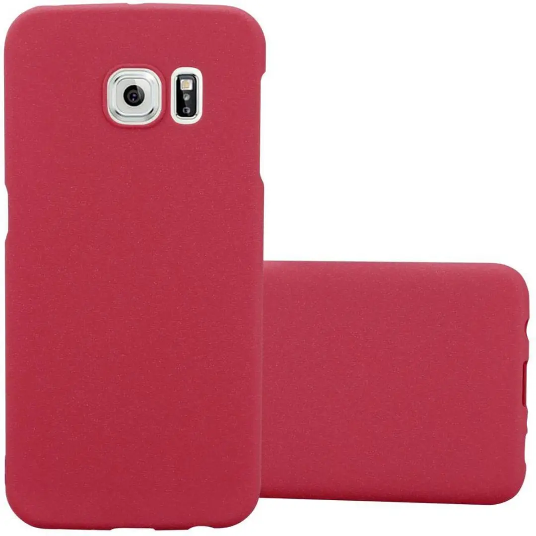 Cadorabo Hoesje geschikt voor Samsung Galaxy S6 EDGE PLUS in FROSTY ROOD