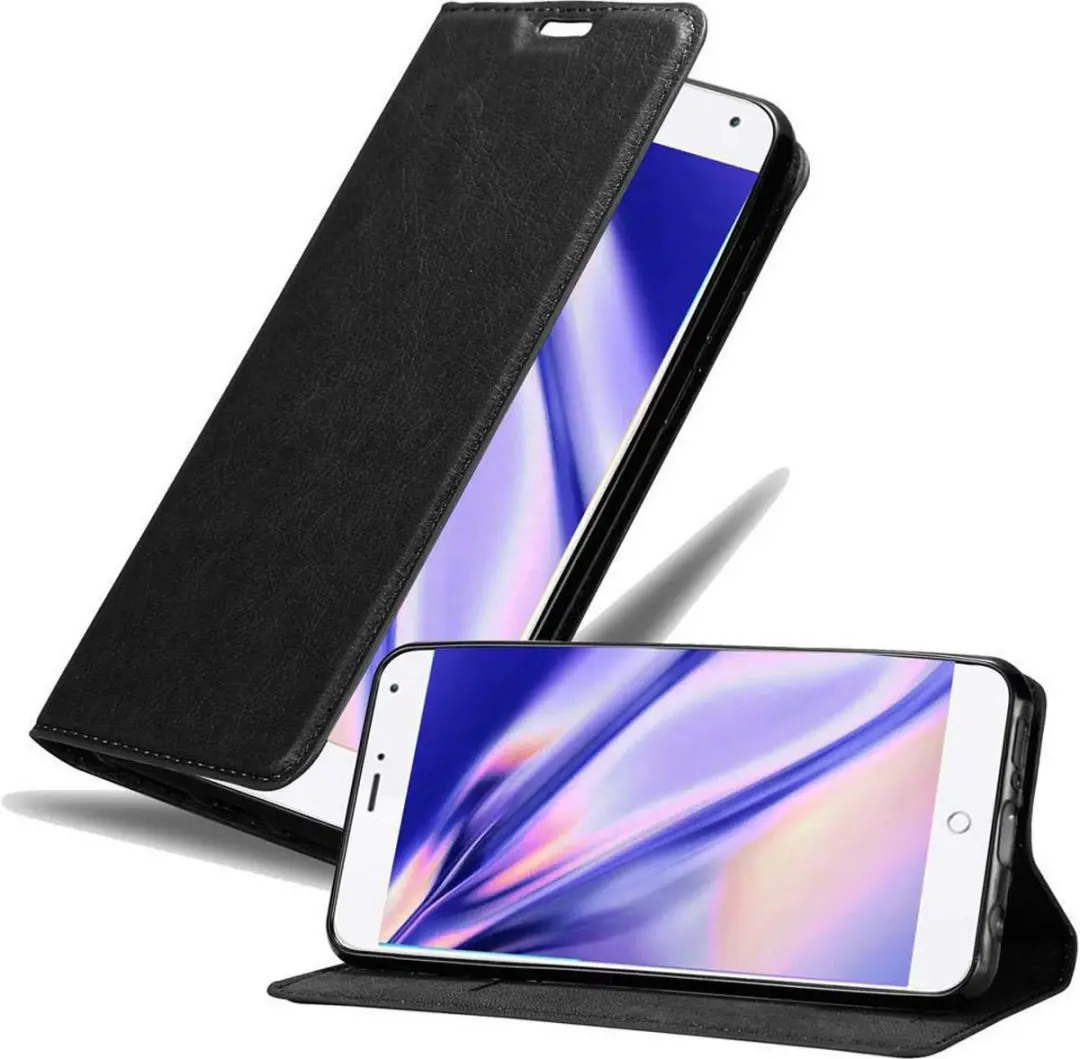 Cadorabo Hoesje geschikt voor MEIZU MX4 in ZWARTE NACHT