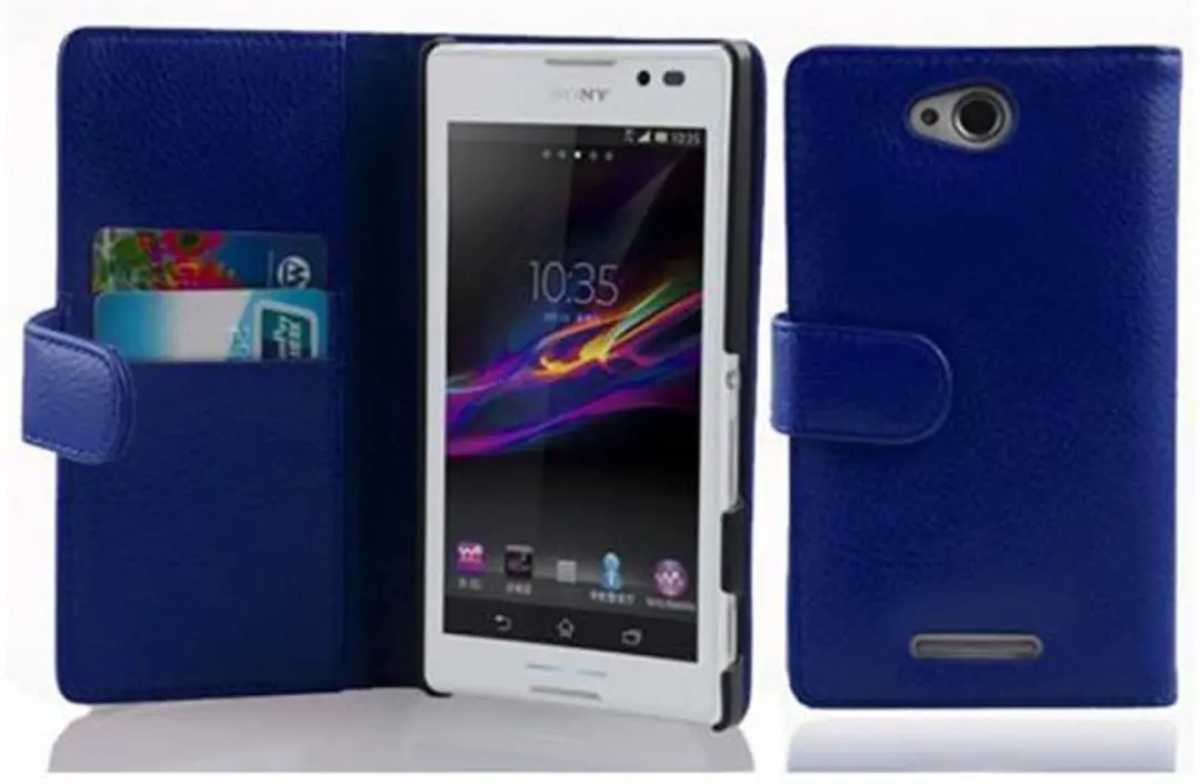 Cadorabo Hoesje geschikt voor Sony Xperia C in KONINGSBLAUW