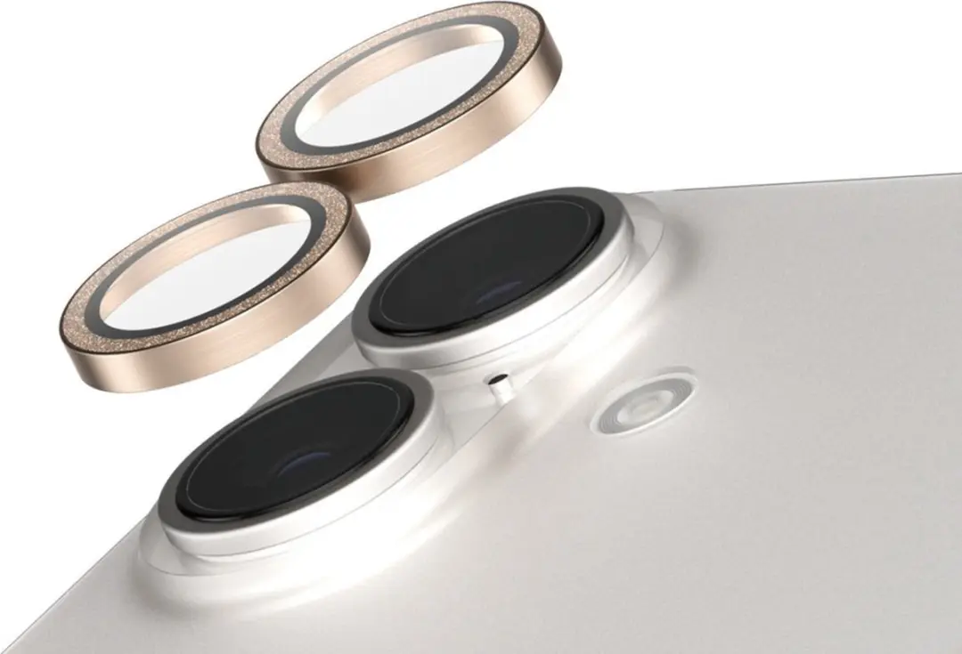 PanzerGlass SAFE Lensbeschermer iPhone 16 - Glitter Gold - afbeelding 2 van 5