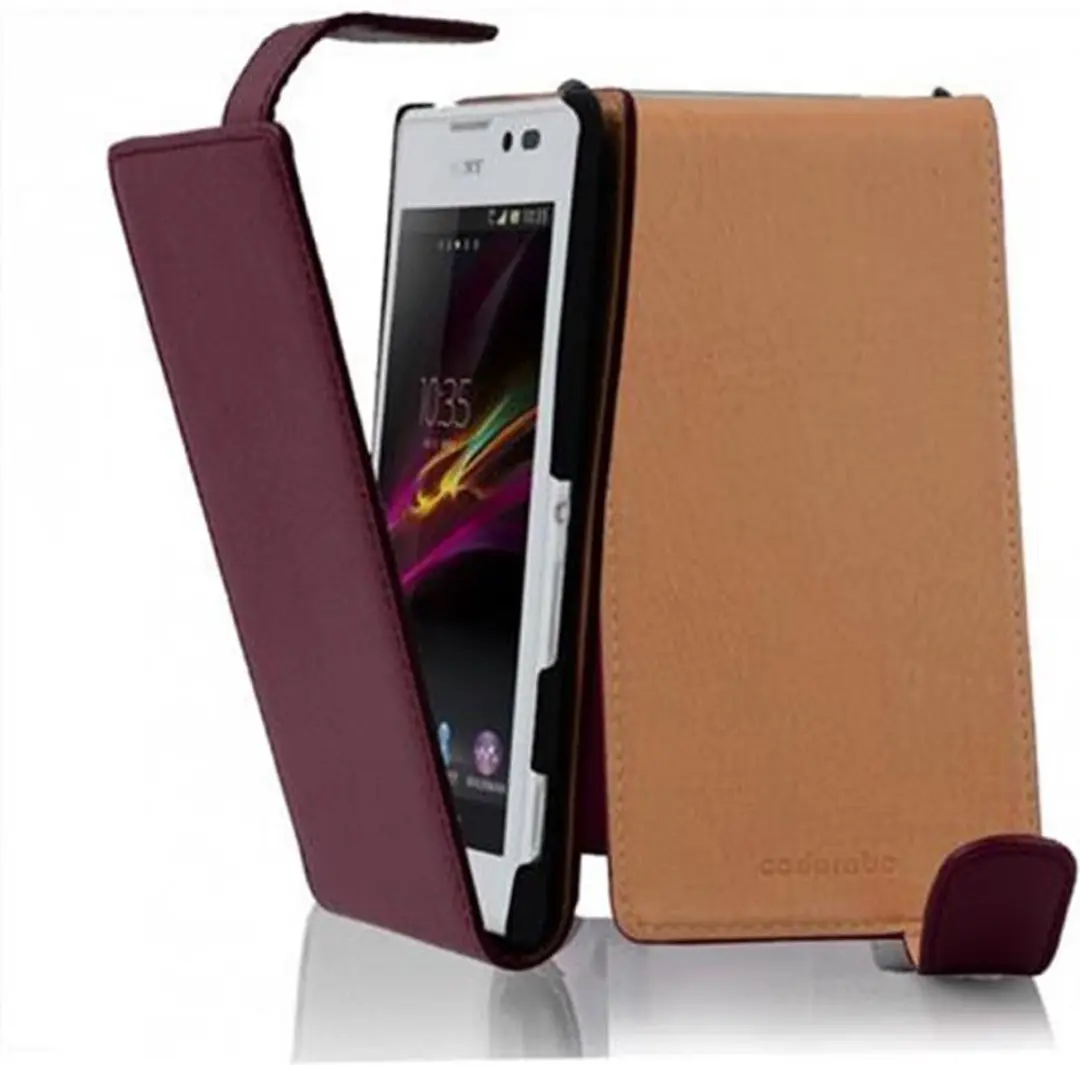 Cadorabo Hoesje geschikt voor Sony Xperia C in BORDEAUX PAARS