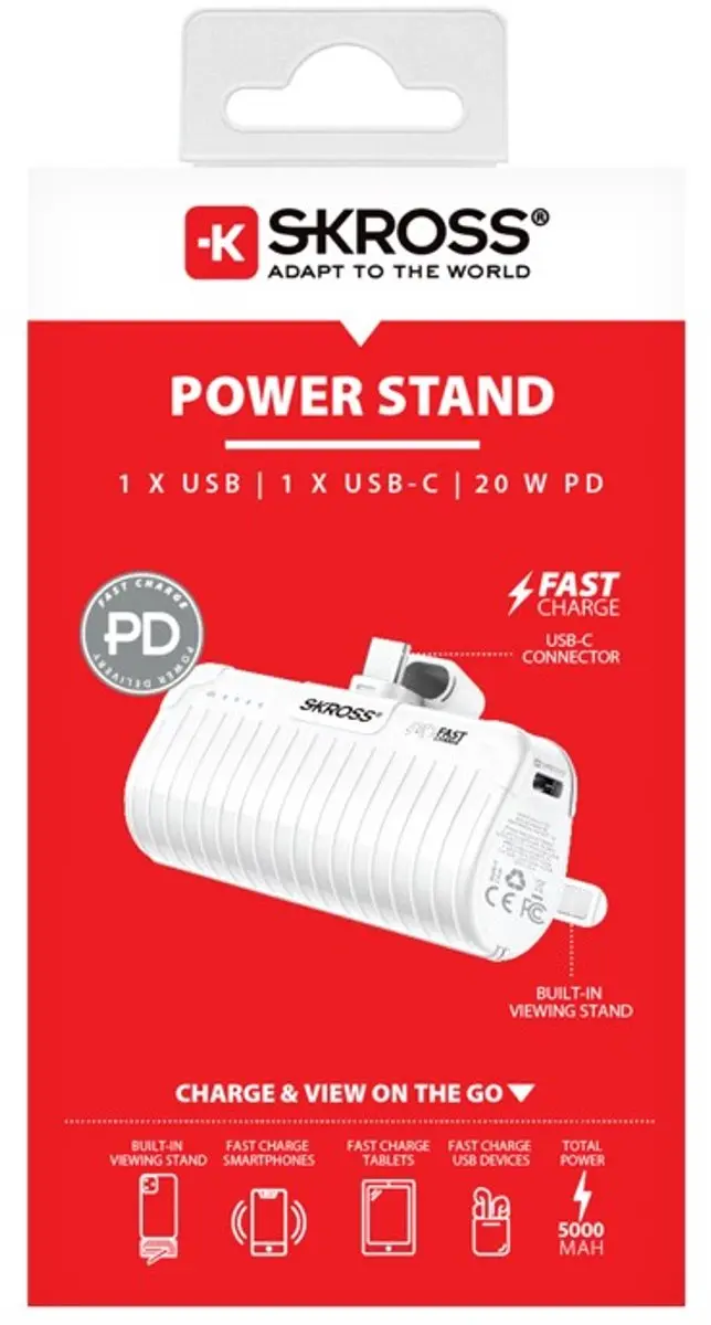 Skross Reload Power Stand SKPB0003RPSCN Powerbank - Wit - afbeelding 2 van 6