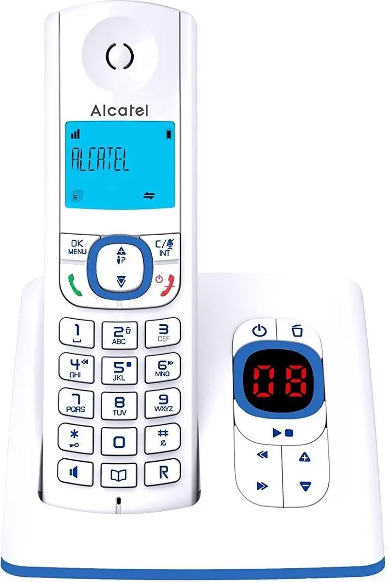 Alcatel F530 DECT-telefoon Nummerherkenning Blauw, Wit