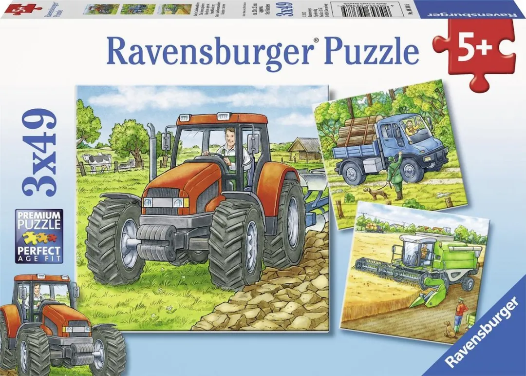 Ravensburger Grote Landbouwmachines 3x49 Stuks