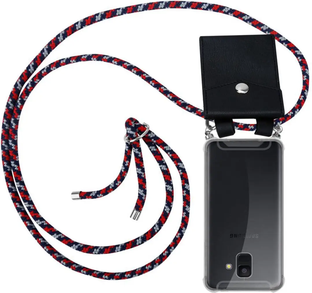 Cadorabo Hoesje geschikt voor Samsung Galaxy A6 2018 in ROOD BLAUW WIT