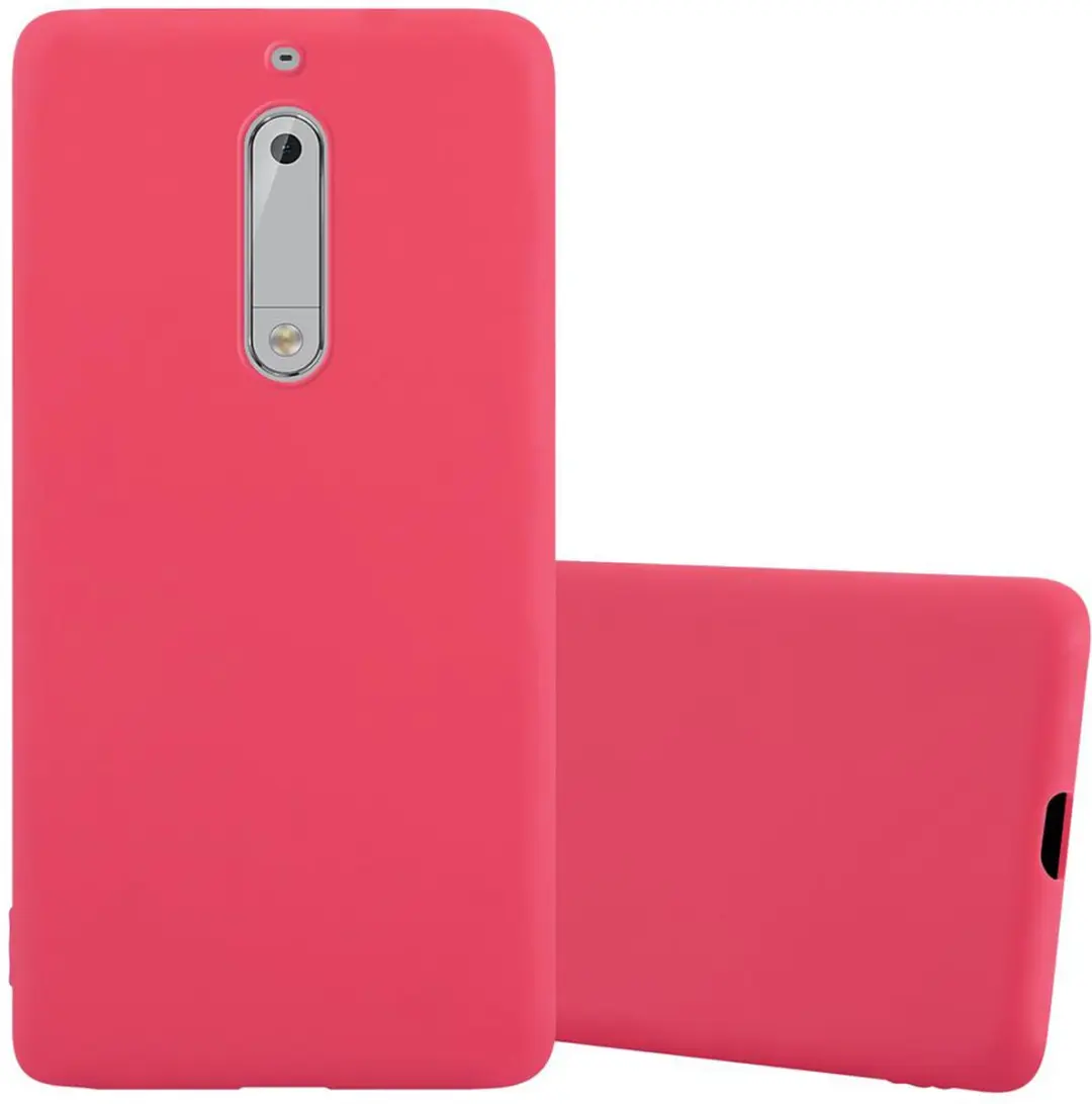 Cadorabo Hoesje geschikt voor Nokia 5 2017 in CANDY ROOD