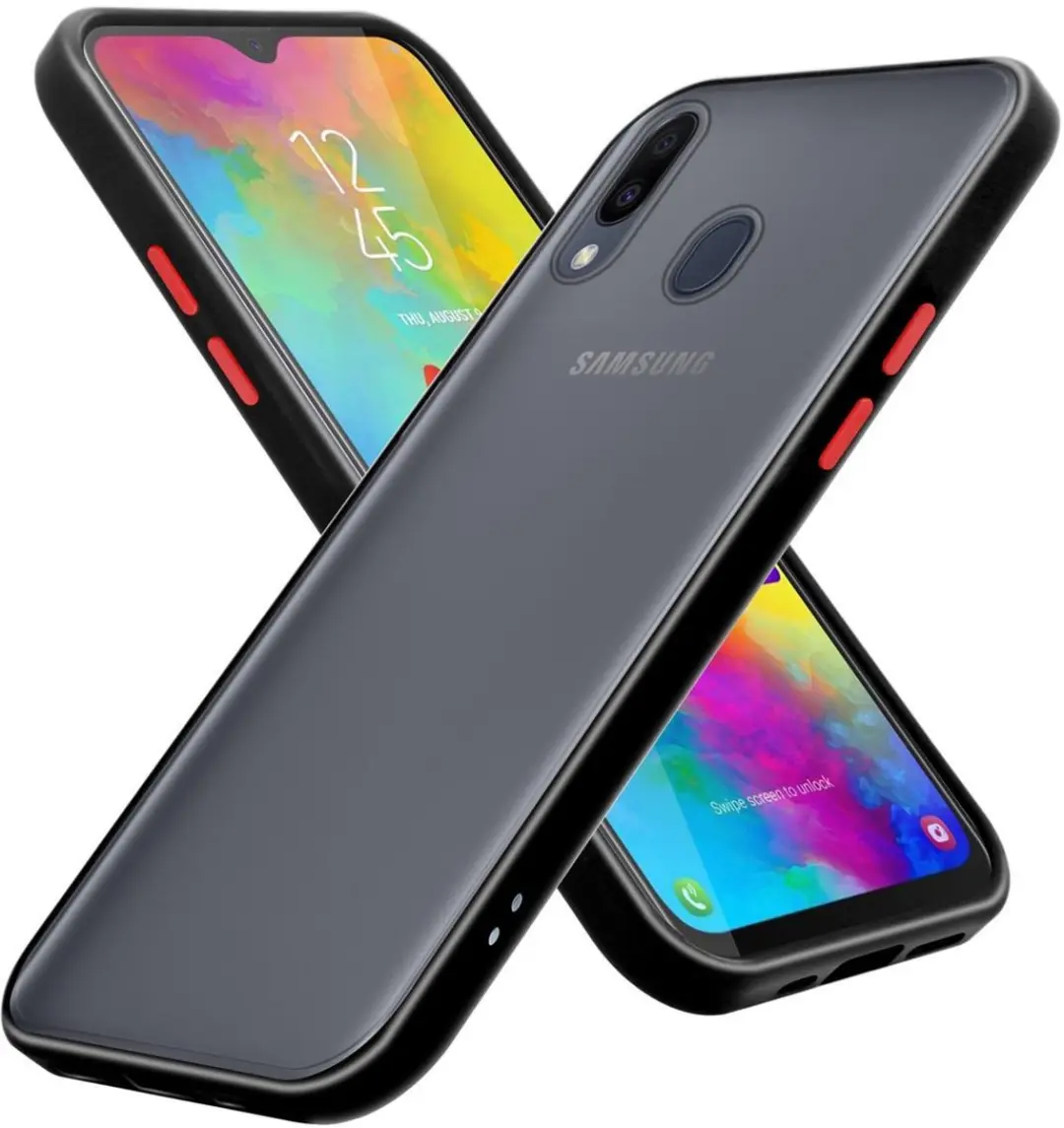 Cadorabo Hoesje geschikt voor Samsung Galaxy M20 in Mat Zwart
