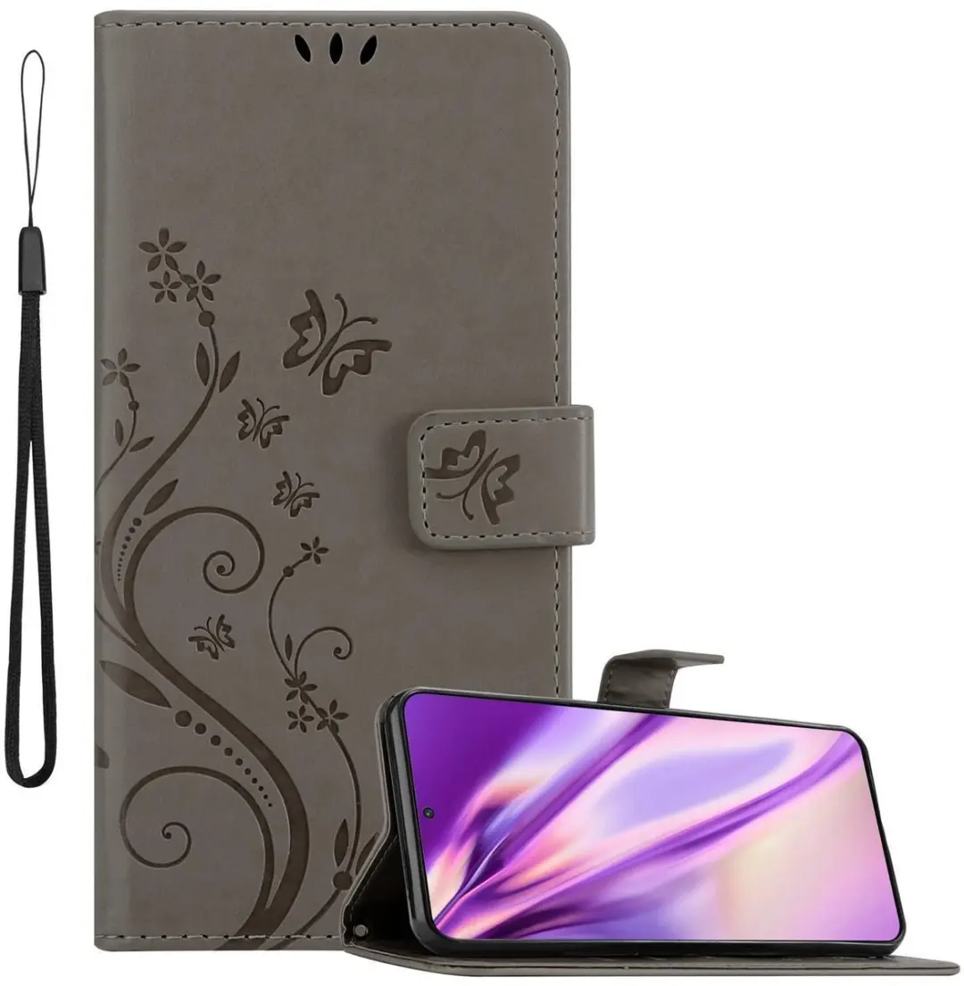Cadorabo Hoesje geschikt voor Samsung Galaxy S21 PLUS in BLOEMEN GRIJS