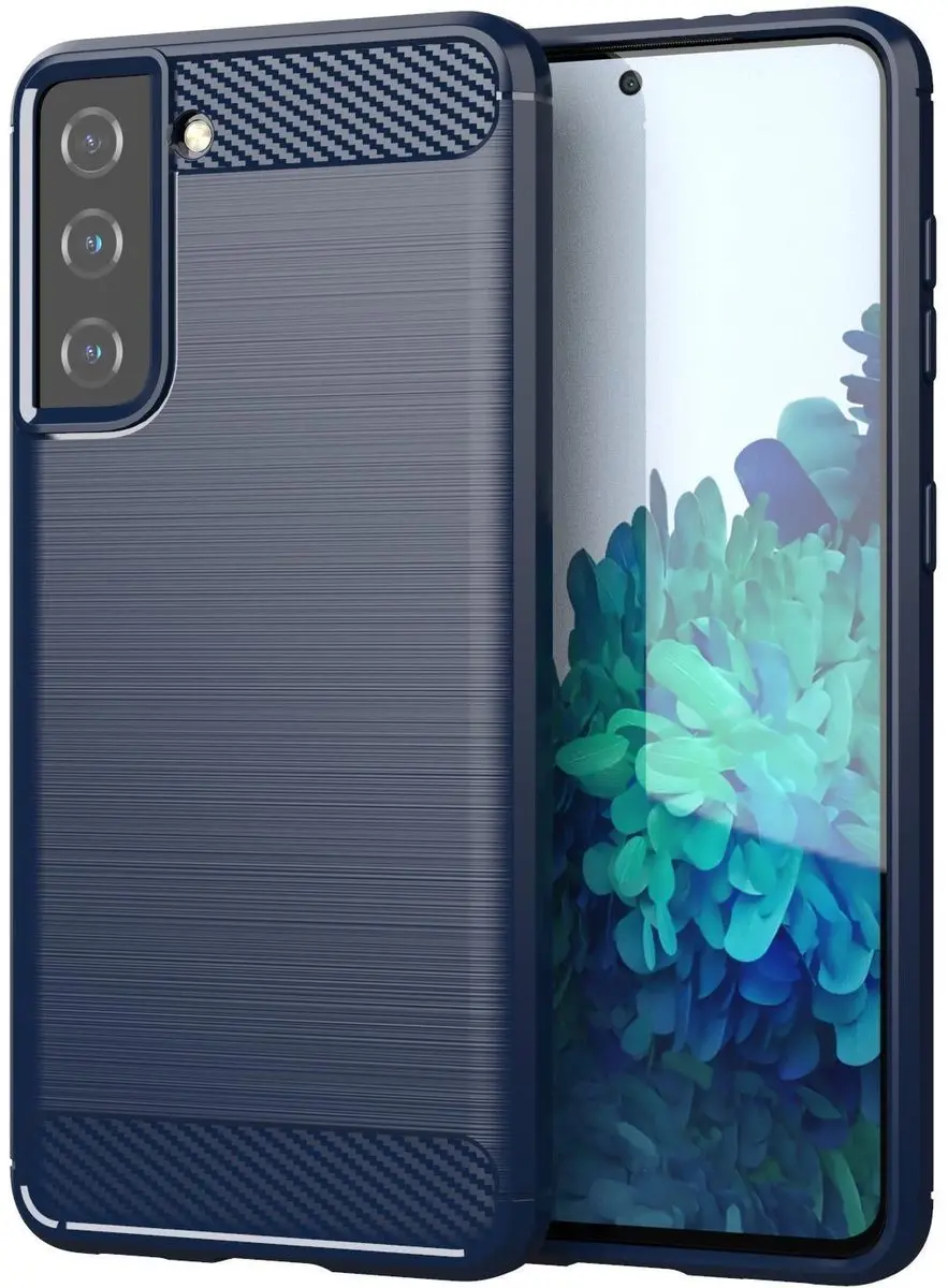 Cadorabo Hoesje geschikt voor Samsung Galaxy S21 PLUS in BRUSHED BLAUW