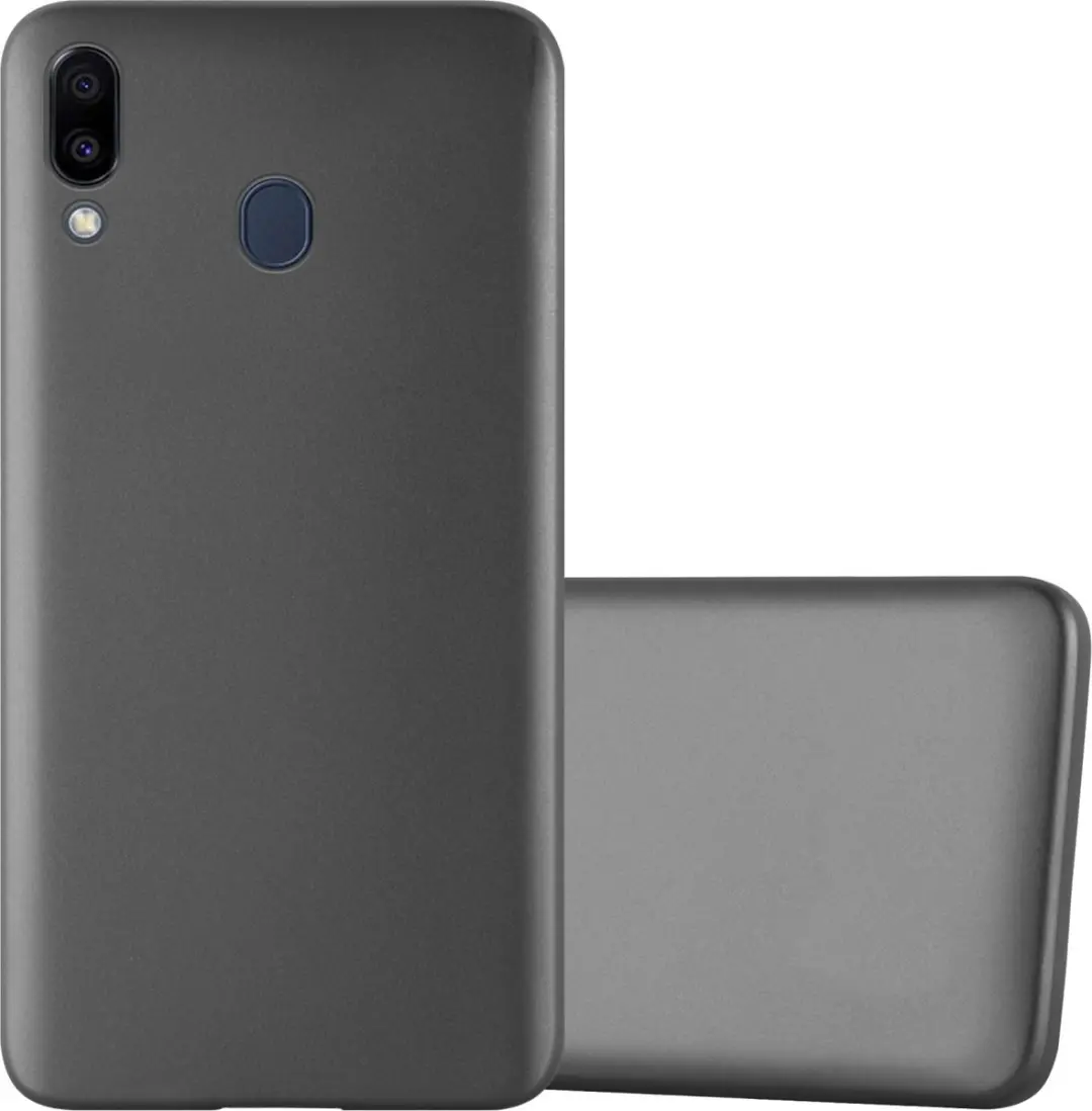 Cadorabo Hoesje geschikt voor Samsung Galaxy M20 in METALLIC GRIJS